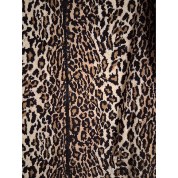 Nick & Nora Cat Footed Pajamas S Union Suit Cheetah Leopard Print Fleece 1 pc - Picture 6 of 11